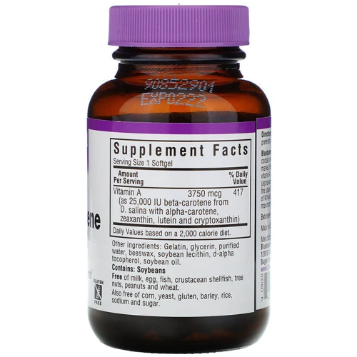 Bluebonnet Nutrition, Natural Beta-Carotene, 25,000 IU, 90 Softgels (316): Тип Бета-каротин