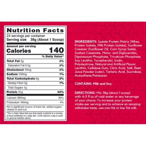 Протеин BSN Syntha-6 Isolate 912 g / 24 servings / Strawberry Milkshake: Вид Изоляты