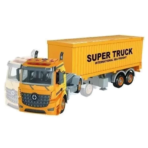 Конструктор на саморезах Heavy Truck контейнеровоз, отвертка, св., зв., 74 дет. (YW9086A)