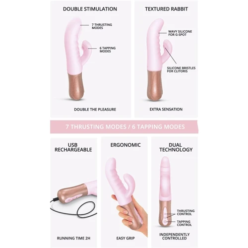 Двойной пульсатор кролик Love To Love SASSY BUNNY - BABY PINK