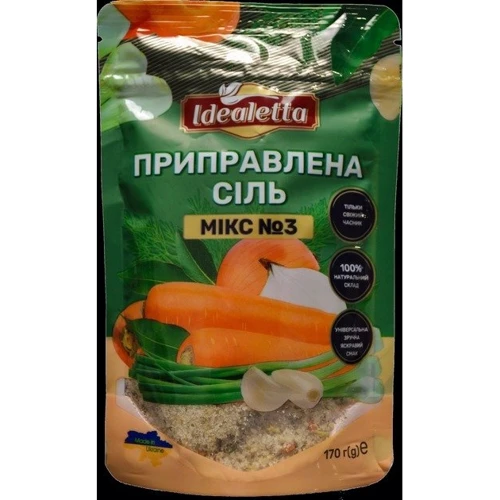 Набор приправленной соли Idealetta со специями Микс 1 170 г + Микс 2 170 г + Микс 3 170 г (4820217170992) фото 2