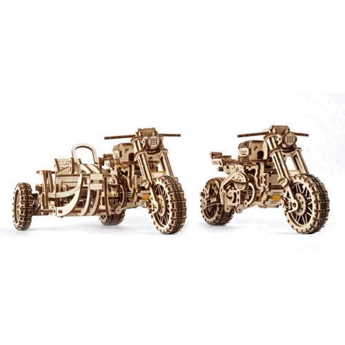 Механічний 3D пазл UGEARS Scrambler UGR-10 з мотоколяскою (70137) фото 6