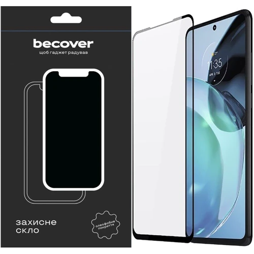 Аксессуар для смартфона BeCover Tempered Glass 3D Crystal Black for Motorola Moto G72 (709245): undefined undefined