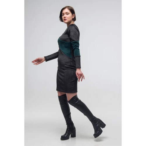 Платье FLFashion Махаон ТПМ 2813 42-44 черное повседневное до середины бедра: Вид Повседневные платья
