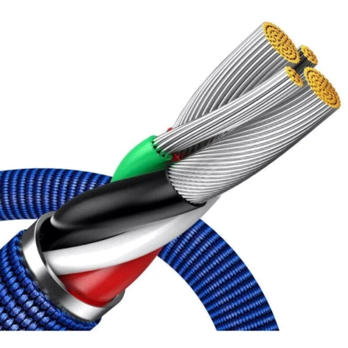 Кабель Baseus USB Cable to Lightning Crystal Shine Series 2.4A 2m Blue (CAJY000103): Длина 2 м