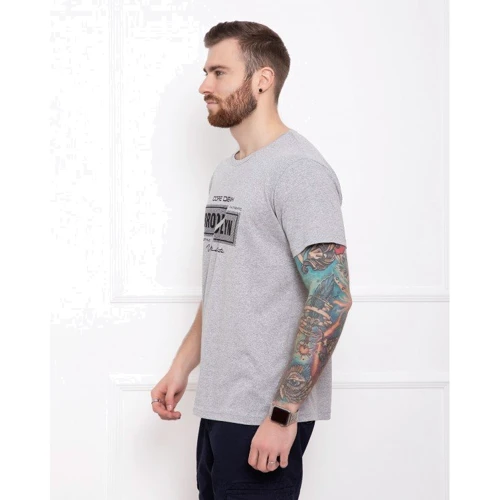 Футболка ISSA PLUS GN4-30 S сіра з принтом: Вид Футболки