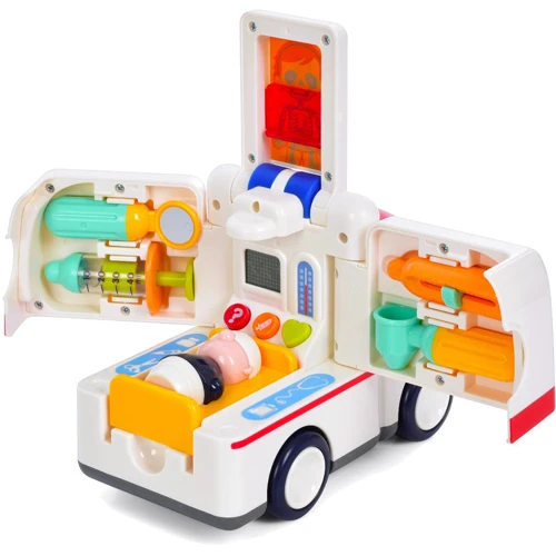 Машинка Hola Toys швидка допомога функціональна з музикою та підсвічуванням (E9997-HL)