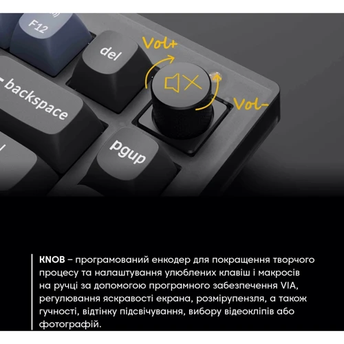 Клавиатура Keychron V1 Max 84 Key RGB Hot-Swap Gateron Jupiter Red Knob Carbon Black (V1MD1_KEYCHRON) фото 14