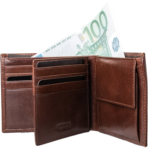 Мужское портмоне Redbrick коричневое (FULRBW0014-BRN): Формат кошелька Вертикальный