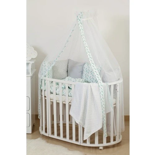 Постельный комплект 8 эл. Twins Dolce Птички 4064-DB-406, mint, мятный