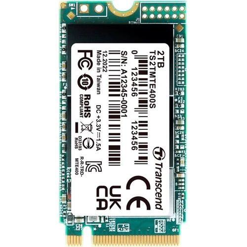 Transcend MTE400S 2 TB M.2 (TS2TMTE400S): Інтерфейс підключення PCI-Express 3.0 (x4), M.2 (PCI-E)