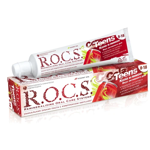 Зубна паста R.O.C.S. Teens Смак активного дня. Кола і Лимон 74 гр (4607034471903)