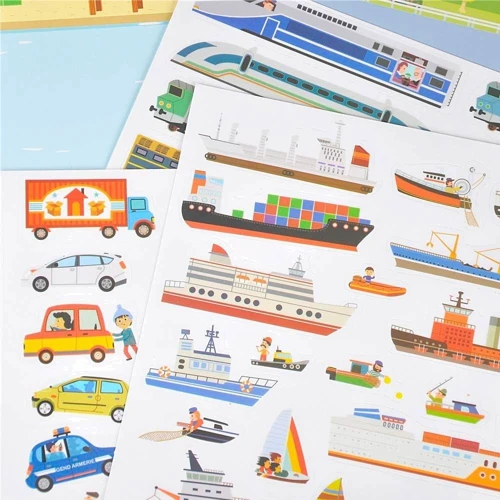 Многоразовые наклейки Транспорт MiDeer MD1016