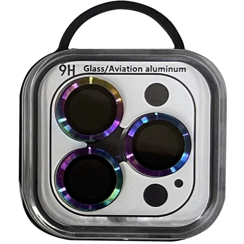 Захисне скло для iPhone Epik Metal Classic Lilac/Rainbow для Camera iPhone 15 Pro / 15 Pro Max: Тип захисту екрана на камеру