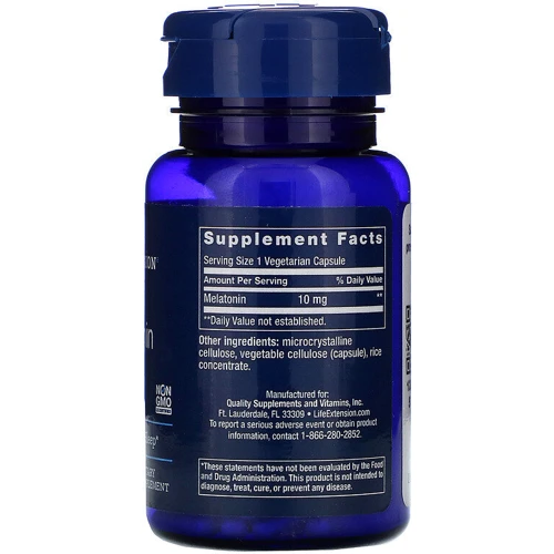 Life Extension Melatonin, 10 mg, 60 Vegetarian Capsulesb (LEX-33106): Форма выпуска Капсулы