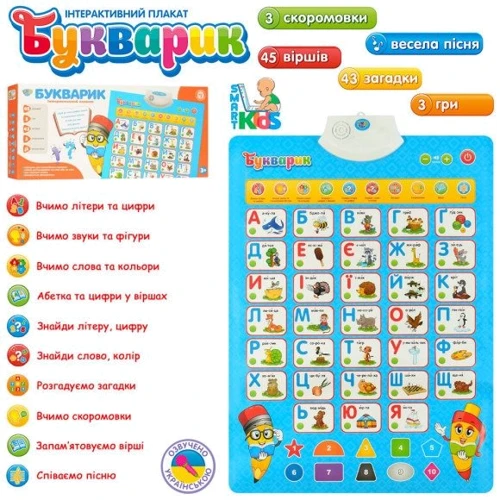 Детский развивающий плакат Limo Toy (7031 UA)