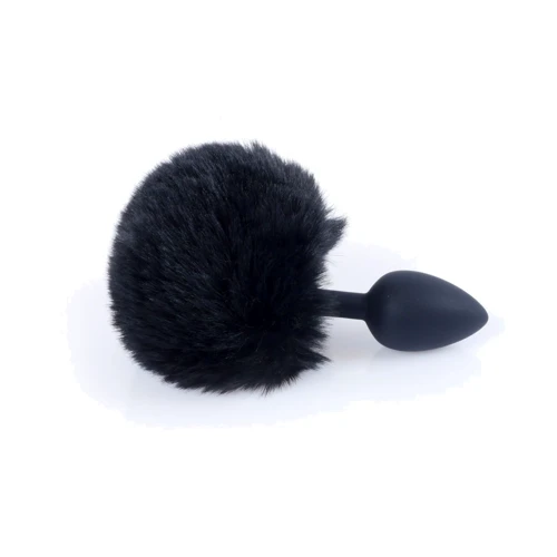 Анальная пробка с хвостом Jewellery Silicon PLUG Bunny Tail Black