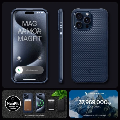 Чехол для iPhone Spigen Mag Armor MagFit Navy Blue (ACS06672) for iPhone 15 Plus фото 5
