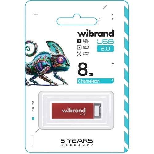 USB-флешка Wibrand 8Gb Chameleon USB 2.0 Red (WI2.0/CH8U6R): Стандарт USB USB 2.0