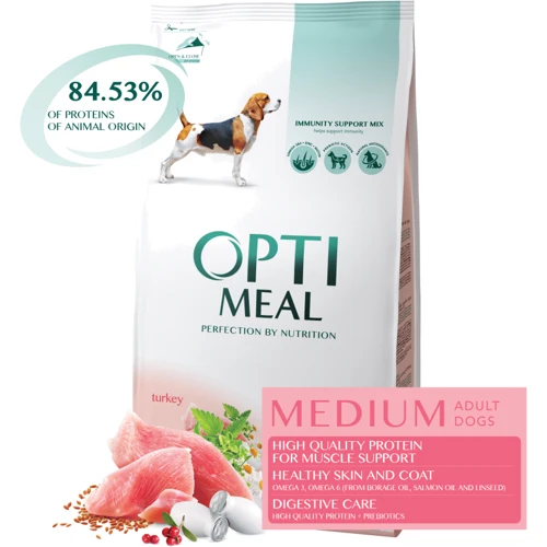 Сухой корм Optimeal Adult Medium Breed Dogs для собак средних пород с индейкой 1.8 кг (4820215362573)