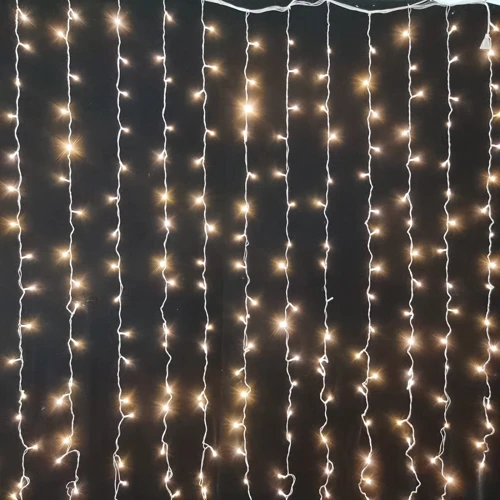 Электрогирлянда штора Novogod'ko 238 LED теплый белый 2х2 м. 8 режимов коннектор (973766)