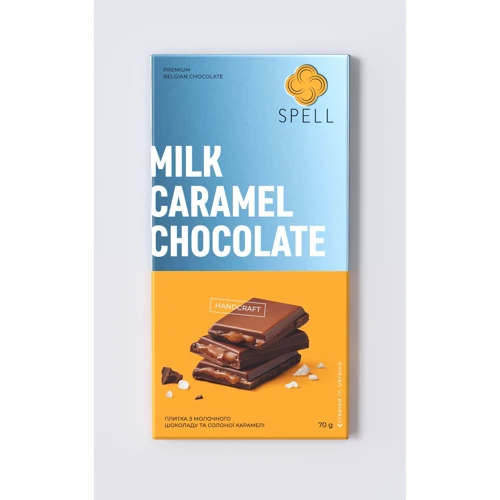 Шоколад Spell Плитка из молочного шоколада и соленой карамели 70 г (SPL4820207314757)