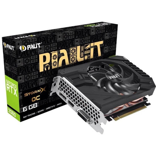 Видеокарта Palit GeForce RTX 2060 StormX OC 6 GB (NE62060S18J9-161F): Объем памяти, Гб 6