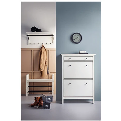 Лавка з полицями для взуття ІКЕА Hemnes 85х32х65 см Білий (00243800): Особливості Защитные накладки на ножки