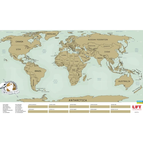 Скретч карта мира на английском языке UFT Scratch Map фото 3