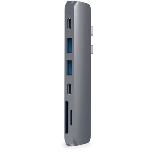 Адаптер Satechi Adapter USB-C to Dual USB-C+2xUSB3.0+micro SD+SD+HDMI Space Grey (ST-CMBPM)