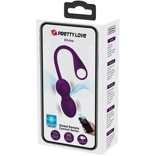 Вагинальные шарики с вибрацией LYBAILE Pretty Love Elvira Purple (BI-210212HP-2)