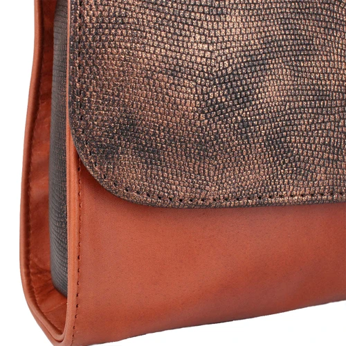 Жіноча сумка через плече Laskara коричнева (LK-DD220B-cognac-bronze) фото 9