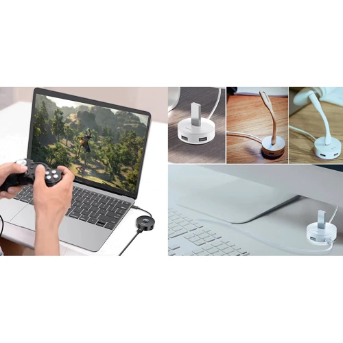 Адаптер Baseus Adapter Round Box USB to USB3.0+3xUSB2.0 Black (CAHUB-F01) фото 9
