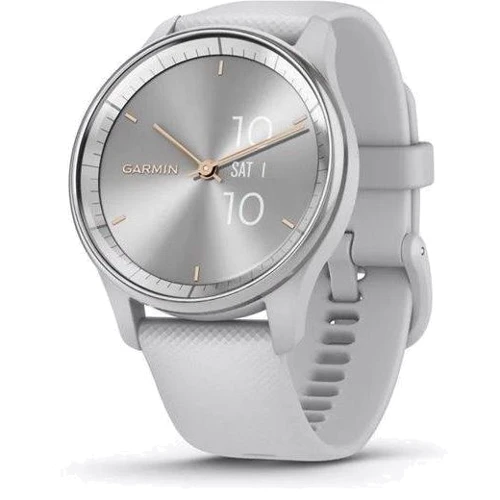 Смарт-часы Garmin Vivomove Trend Silver Stainless Steel Bezel with Mist Grey Case and Silicone Band (010-02665-03): Дисплей 1.01" x 0.74" (254 x 346)