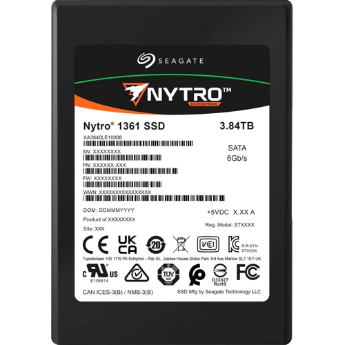 Seagate Nytro 1361 3.84 TB (XA3840LE10006) UA: Объем 3.84 ТБ