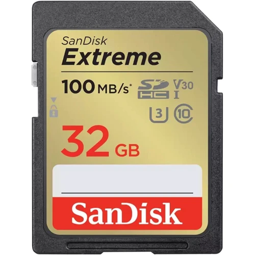 Карта пам'яті SanDisk 32GB SDHC Class 10 UHS-I U3 V30 Extreme (SDSDXVT-032G-GNCIN)