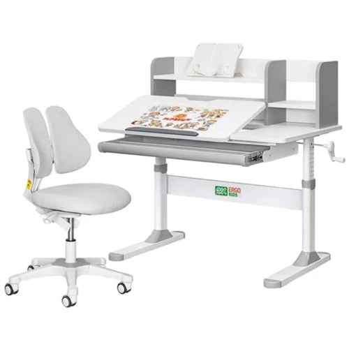 Комплект парта Ergokids TH-330 Grey + крісло Evo-kids Mio Lite G (арт.TH-330 W/G + Y-208 G)