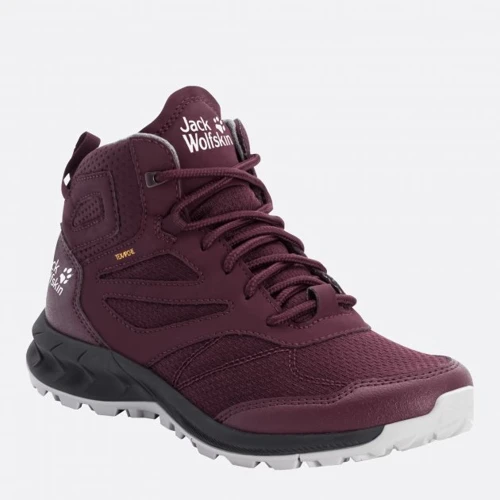 Ботинки Jack Wolfskin Woodland Texapore Mid W 4039231-2826 38.5 бордовые текстиль демисезон фото 1