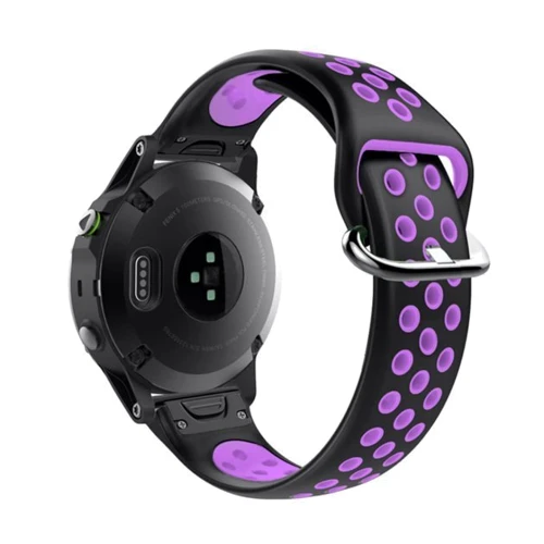 Ремешок Garmin QuickFit 22 Nike-style Silicone Band Black/Purple (QF22-NSSB-BKPU)