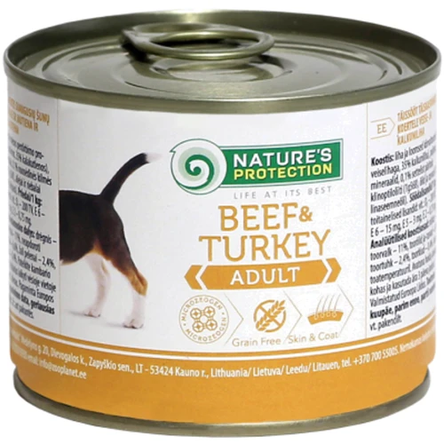 Вологий корм Nature's Protection Adult Beef&Turkey для собак з телятиною та індичкою 200 г (KIK24523)