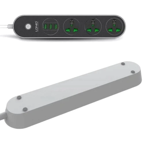 Сетевой фильтр LDNIO SC3301 (3x220V+3USB/3.1A/1.6m) Black/White: Тип подключения фильтра Евровилка