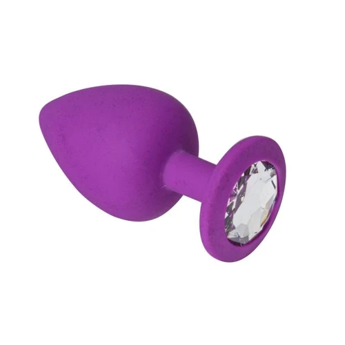 Анальная пробка CRYSTAL Purple Silicone Diamond, M