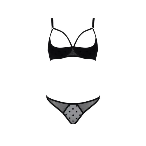 Комплект Passion MARINA SET WITH OPEN BRA black XXL/XXXL