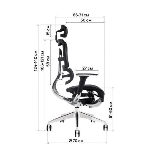 Кресло GT Racer X-801L Black (W-21): Регулировки Высота подголовника, Угол наклона спинки, Высота сиденья