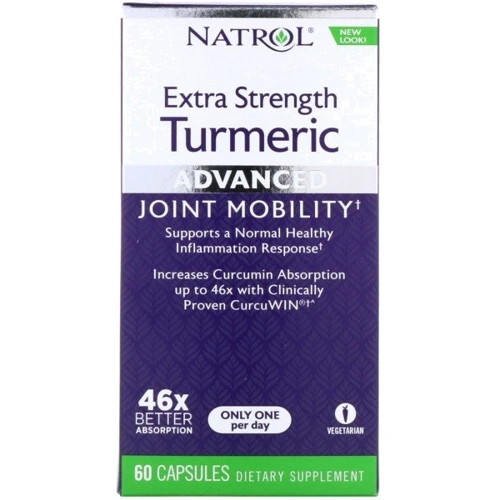 Natrol Extra Strength Turmeric Advanced 285 mg Куркума повышенной силы 60 капсул: Тип Куркума (Куркумин)