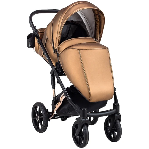 Коляска 2 в 1 Bair Polo (Cooper) шкіра 100% 28C бронза (перламутр): Ширина шасі 60