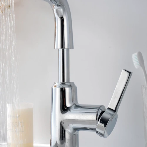 Смеситель для раковины Lefton Single-Hole Waterfall & Pull-Out Liftable Bathroom Faucet-BF2209 Chrome: Длина излива, см 21