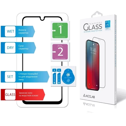 ACCLAB Tempered Glass Full Glue Black for Samsung A165 Galaxy A16 4G / A166 Galaxy A16 5G фото 6