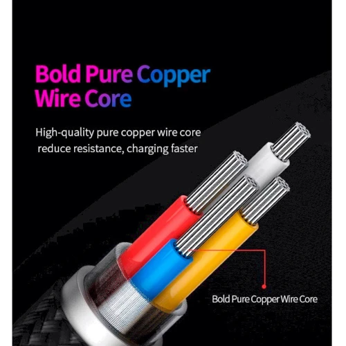 Кабель Romoss USB Cable to Lightning CB12B 2.4A 1m Black (CB12B-621-234H) фото 5
