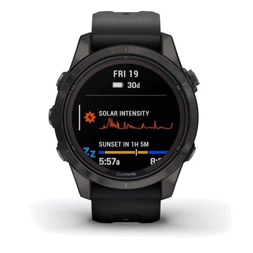 Смарт-часы Garmin Fenix 7S Pro Sapphire Solar Carbon Grey DLC Titanium with Black Band (010-02776-11): Дисплей 1.3 " (260х260)
